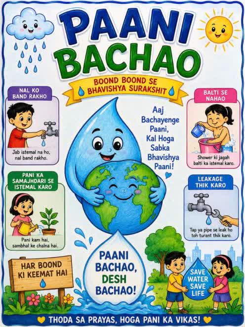 Paani Bachao poster made by ChatGPT