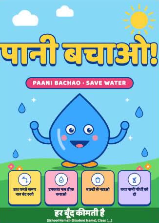 Paani Bachao poster designed by Claude