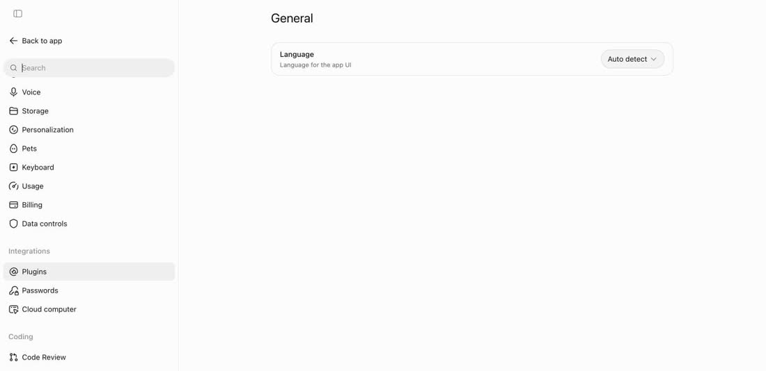 ChatGPT settings with Data controls in the left panel