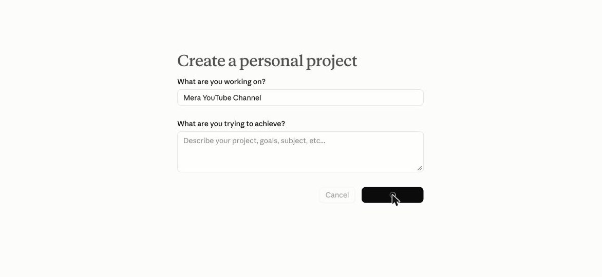 Creating a project in Claude